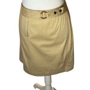 Vintage-Inspired Khaki Belted Skirt | Soft Academia Classic